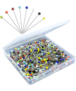 500PCS Sewing Pins for Fabric, Straight Pins with Colored Ball Glass Hea... - £8.31 GBP