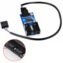 9pin motherboard Header to Dual 9-Pin male USB extension adapter Splitter Cable - £15.97 GBP