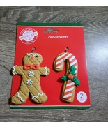 Christmas House Clay Like Ornaments. Gingerbread Man &amp; Candy Cane  H-3.5&quot; - $27.23 CAD