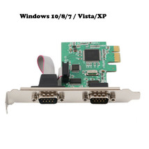 Serial Pci-E 2 Port Rs232 Card Pci Express Com Adapter Windows 10/ 8/7 / Vista - £20.47 GBP