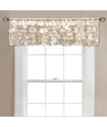 Lush Décor Gigi Valance, 70&quot; W x 14&quot; L, Ivory 100% Polyester - Hanging C... - $12.00