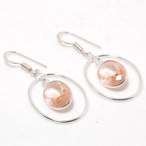 Morganite Oval Shape Handmade Fashion Ethnic Earrings Jewelry 1.70&quot; SA 3939 - £4.78 GBP