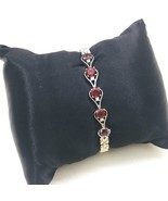 2.50 Ctw Lab Created Red Garnet 14K White Gold Plated Tennis 5 MM Bracel... - €86,37 EUR