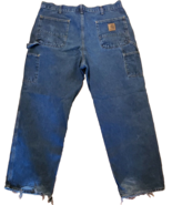 Carhartt Distressed Jeans Mens 38x30 B13 Original Dungaree Baggy Blue De... - $34.54