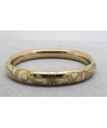 Victorian Gold Filled Bangle Bracelet 25g Hinged Etched Flowers 7.75&quot; An... - $217.23 CAD