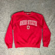 Ohio St Buckeyes Mens Sweatshirt Medium Red Gray Crew Neck Sweater College Sport - $21.98