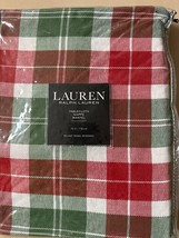 RALPH LAUREN 1pc 70” ROUND TABLECLOTH RED/WHITE/GREEN TARTAN PLAID  bnip - £32.68 GBP