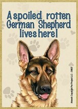 A spoiled rotten German Shepherd lives here! Wood Fridge Locker Magnet 2... - $5.86