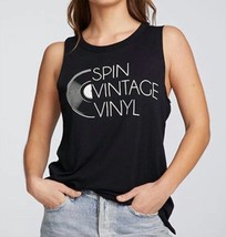 Chaser spin vintage vinyl muscle tank in True Black - £27.02 GBP