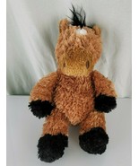 Aurora Stuffed Plush Golden Brown Horse Pony Fluffy Soft Black Mane Whit... - £31.64 GBP
