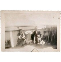 Queen Elizabeth Cruise Real Photo Antique Classic Ship 1940s Nautical E83H - €25,92 EUR