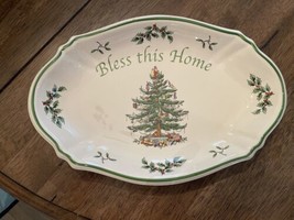 Spode Christmas Tree Bless this Home /Oval Tray/New In Box/porcelain/Christmas - £16.88 GBP