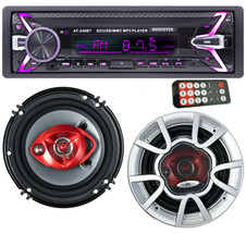 Audiotek AT-249BT 1-DIN Car Receiver USB AUX w/ Bluetooth + 2x Speakers ... - $118.99
