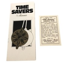 Time Savers By Armour Old Hoosier Meats Smoked Ham Middlebury IN Recipe Pamphlet - £5.38 GBP