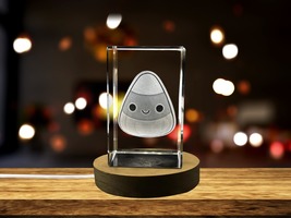 LED Base included | Candy Corn 3D Engraved Crystal Halloween Decor - £31.96 GBP+