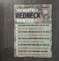 14&quot; Jeff Foxworthy REDNECK HUNTER FUNNY comedy fun USA STEEL plate displ... - £35.50 GBP