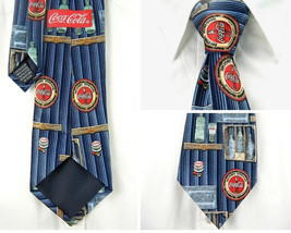  Necktie Coca Cola Soda Fountain Bar Colorful Blue Thirst Knows No Season  - £14.86 GBP