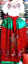 China Poblana Womens XS-XXL Folklorico Tri-Color Dress Set W/Eagle Sequin NWOT - £91.56 GBP+