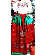 China Poblana Womens XS-XXL Folklorico Tri-Color Dress Set W/Eagle Sequi... - £89.59 GBP+