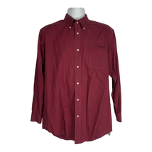Lands&#39; End Men&#39;s Long Sleeved No Iron Pinpoint Oxford Dress Shirt Neck 17 - £25.73 GBP