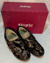 Alegria Lauryn Regal Gold Copper Floral Print Clog Slip On Shoes Sz 37 US 6 - £43.19 GBP