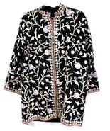 Vintage Embroidered Coat Jacket Wool Colorful Floral Chinese 44&quot; Bust Wo... - $328.77 CAD