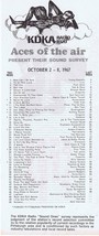 KDKA 1020 Pittsburgh VINTAGE October 2 1967 Music Survey Rolling Stones Aretha - £15.52 GBP