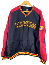 US Marines Pullover Jacket Size XL Vintage Y2K Windbreaker Style Mens Black - £98.80 GBP