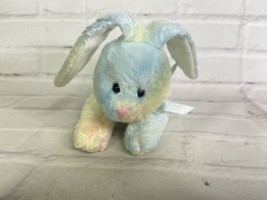 Snuggle Toy DGE Corp Pastel Plush Bunny Rabbit Laying Stuffed Animal Blu... - $34.65