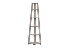 72&quot;h Grey 5-Tier Bookshelf: Modern Corner Etagere for Office/Bedroom - $2,291.88 MXN