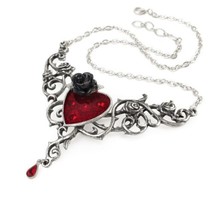 Alchemy P721 The Blood Rose Heart Pendant Necklace Gothic Red England - £57.54 GBP