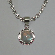 925 Sterling Silver Moonstone Handmade Necklace 18&quot; Chain Festive Gift PS-1031 - £25.67 GBP