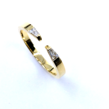 Fascinating Women&#39;s 18k Yellow Gold Open Ring Channel Setting Baguette D... - £535.96 GBP