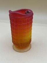 Kanawha Art Glass Square Waffle Glassware Amberina Glass 4” Pitcher Crea... - $507.86 MXN
