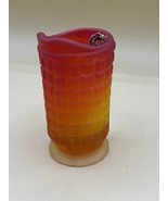 Kanawha Art Glass Square Waffle Glassware Amberina Glass 4” Pitcher Crea... - $507.86 MXN