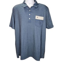 Travis Mathews Pima Cotton Blend Polo Shirt Mens XL Blue Pocket Golf - $16.82