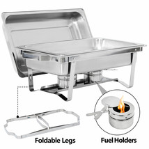 Set Of 2 8Qt Chafing Dish High Grade Stainless Steel Chafer Complete Set... - $105.99