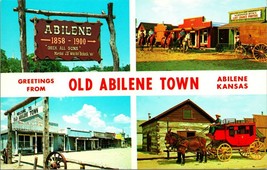Abiline Kansas KS Old Abilene Town Multi View UNP Chrome Postcard T13 - £2.33 GBP