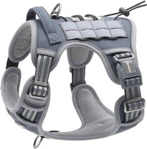Tactical Dog Harness Medium Grey Auroth Adjustable Reflective -Adventure Harness - £22.61 GBP