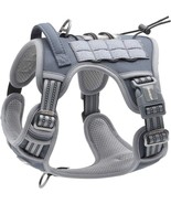Tactical Dog Harness Medium Grey Auroth Adjustable Reflective -Adventure... - £22.54 GBP