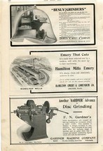 Besly Grinders Hamilton Mills Emery Gardner&#39;s Disc Grinding 1909 Magazine Ad  - £14.01 GBP