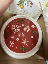 Set of 3 Longaberger Pottery Snowflake Holiday Coaster Lid Candle Holder... - €21,10 EUR