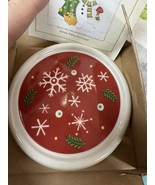 Set of 3 Longaberger Pottery Snowflake Holiday Coaster Lid Candle Holder... - $34.59 CAD
