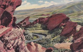 View from Red Rocks Pueblo Denver Mountain Parks Colorado CO Postcard D14 - £2.33 GBP
