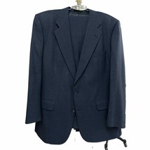 VTG Burberry Mob Boss 100% Pure Wool Blue Houndstooth Plaid Men Suit 48R - $605.88