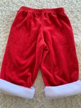 Cherokee Boys Red Velour White Fleece Cuffed Santa Pants 9 Months - $4.90