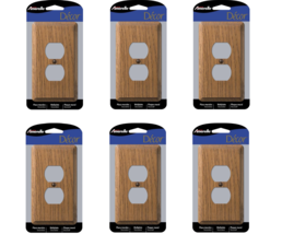 Duplex Outlet Wallplate 1-Gang Oak-Wood-Look, Amerelle 901D Contemporary... - $885.58 MXN