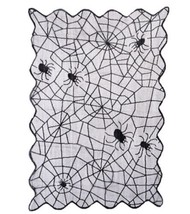 Darice Halloween Spider Spiderweb Lace Black Mesh Table Cloth Topper Runner - $7.95