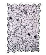 Darice Halloween Spider Spiderweb Lace Black Mesh Table Cloth Topper Runner - £6.28 GBP