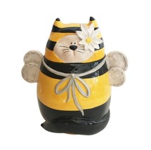 Bumble Bee Kitty Cat 19314 3D Ceramic Cookie Jar Blue Sky 10.5&quot; H - £61.60 GBP